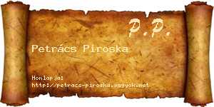 Petrács Piroska névjegykártya