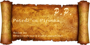 Petrács Piroska névjegykártya